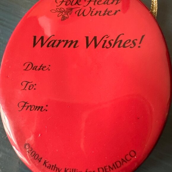 Kathy Killip Christmas Demdaco Ornament Folk Heart Vintage 2004 - Picture 6 of 6